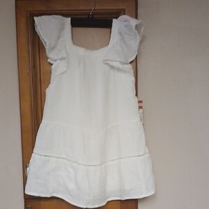 Cat & Jack White Casual Kids Dress/ under lining sz.8 mediun